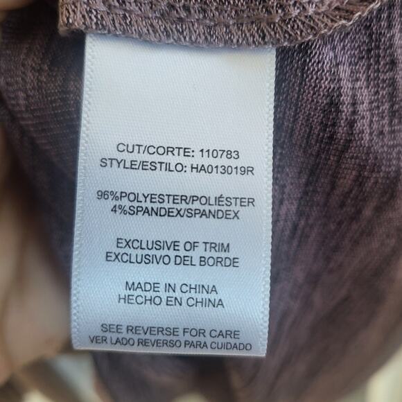 Soul Sanctuary Purple & Gold Metallic Long Flair Sleeve Top with Tie Neck - M - Picture 5 of 5